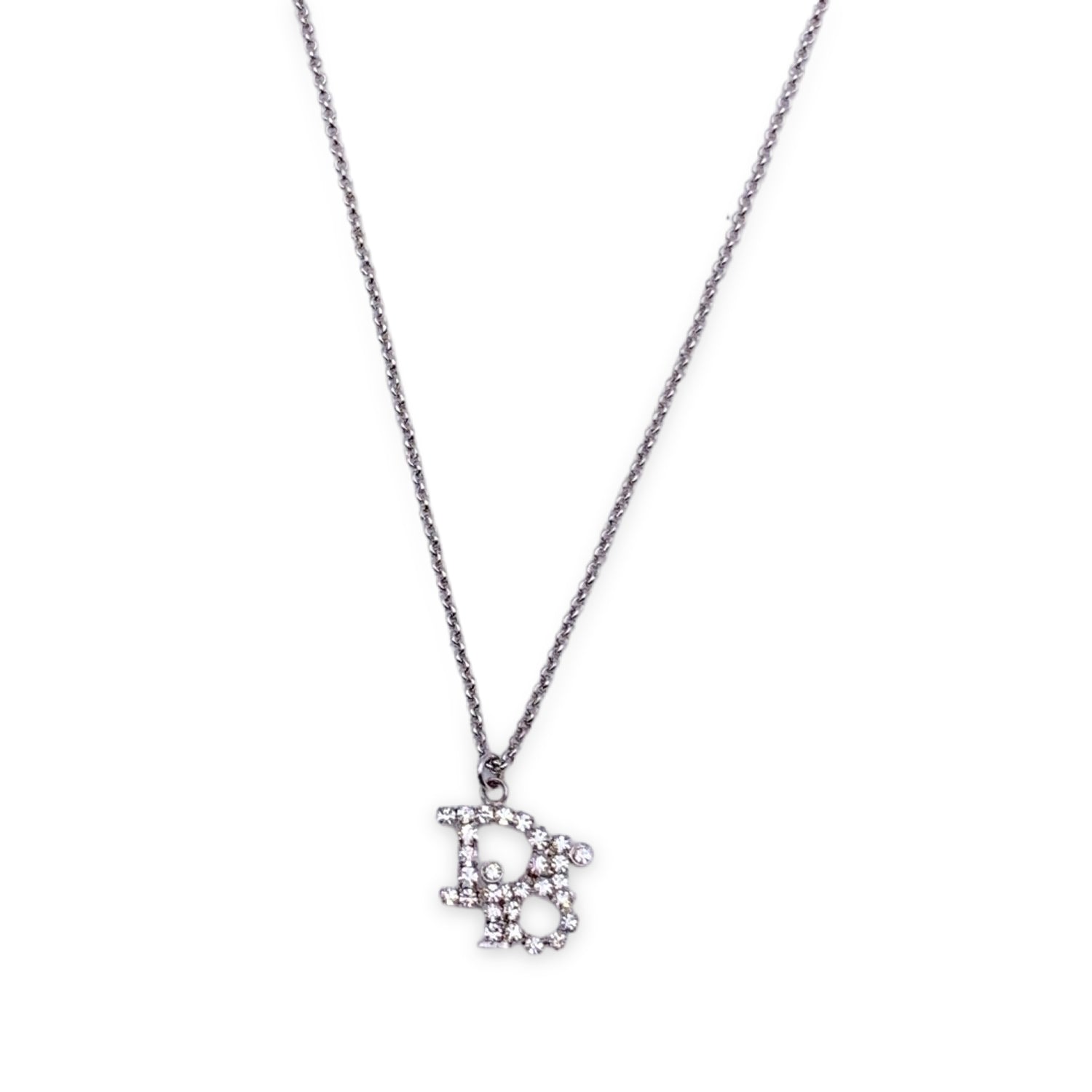 Christian dior online chain necklace silver