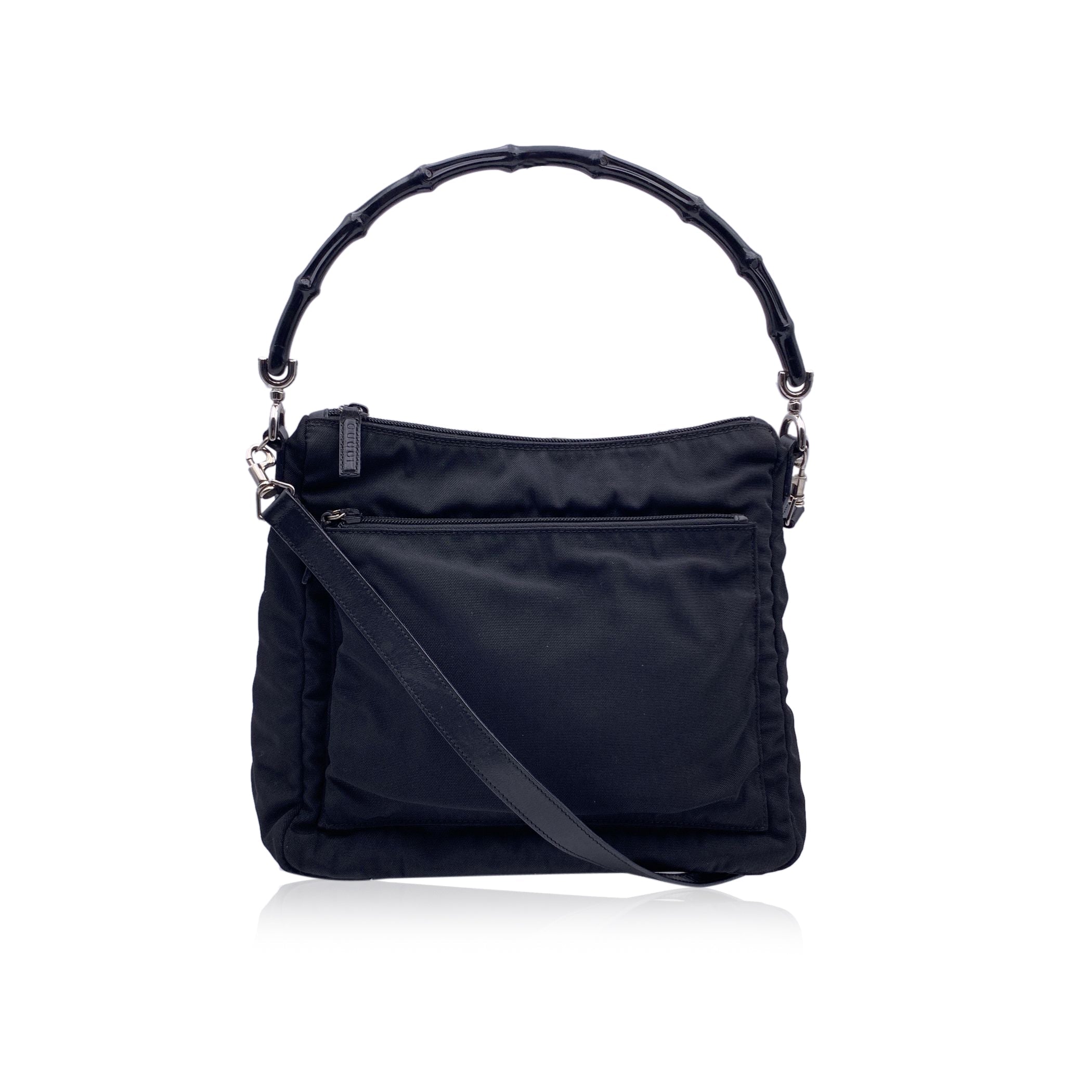 Gucci black nylon shoulder popular bag