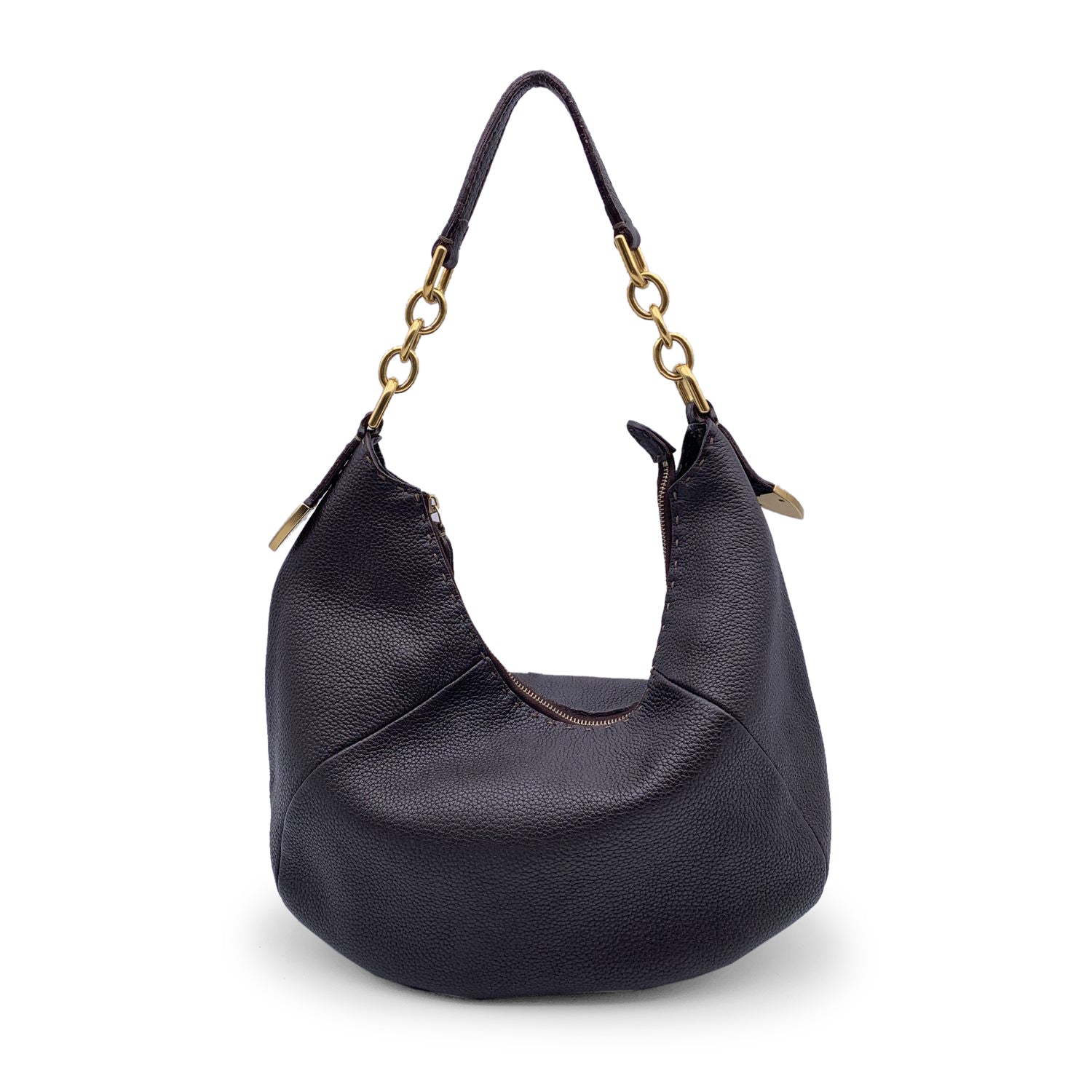 Black leather hobo online bag uk