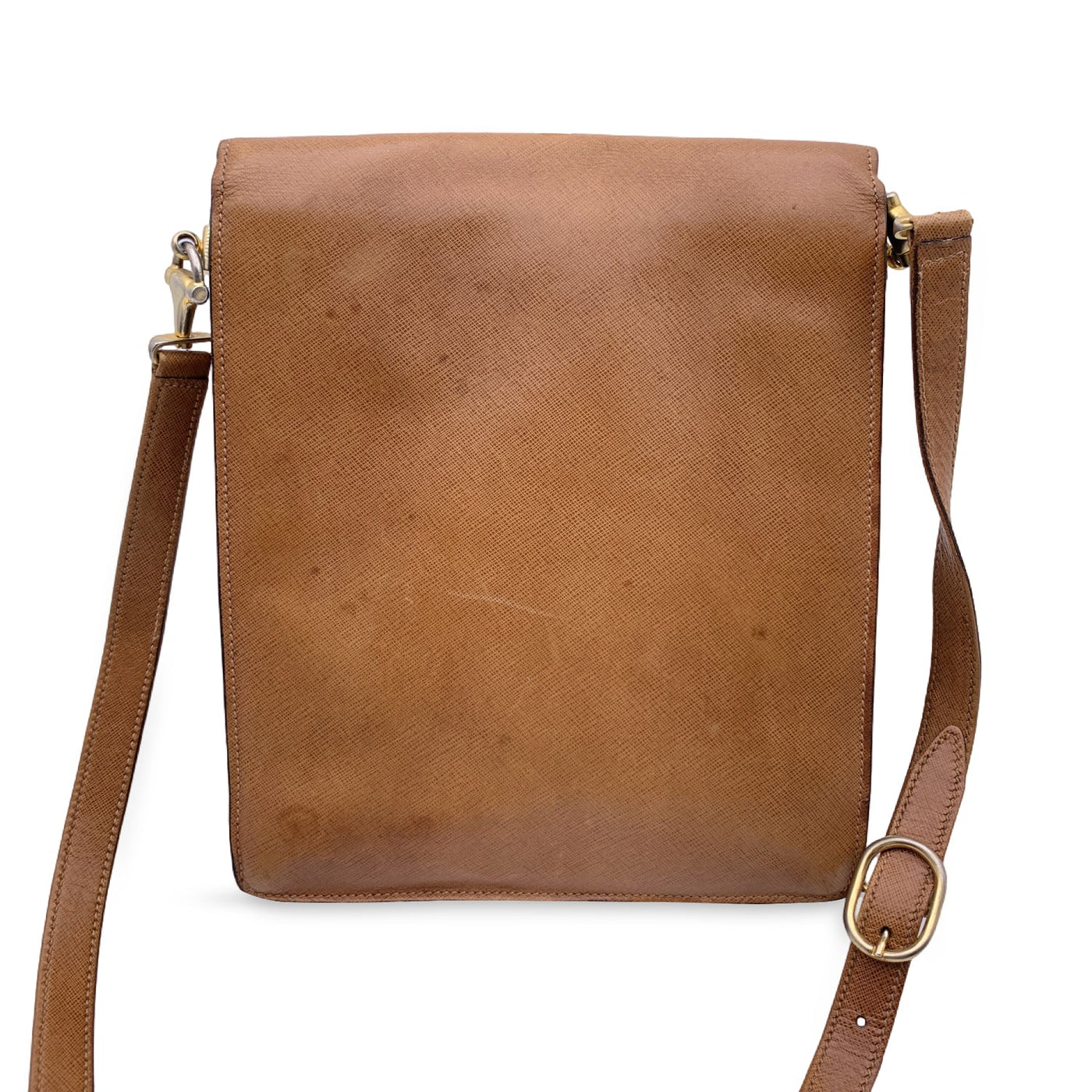 Gucci Men's Beige Leather Messenger Bag' In Brown