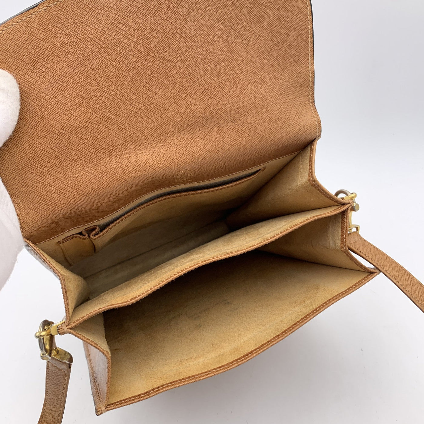 Gucci Vintage Beige Leather Men Purse Shoulder Bag