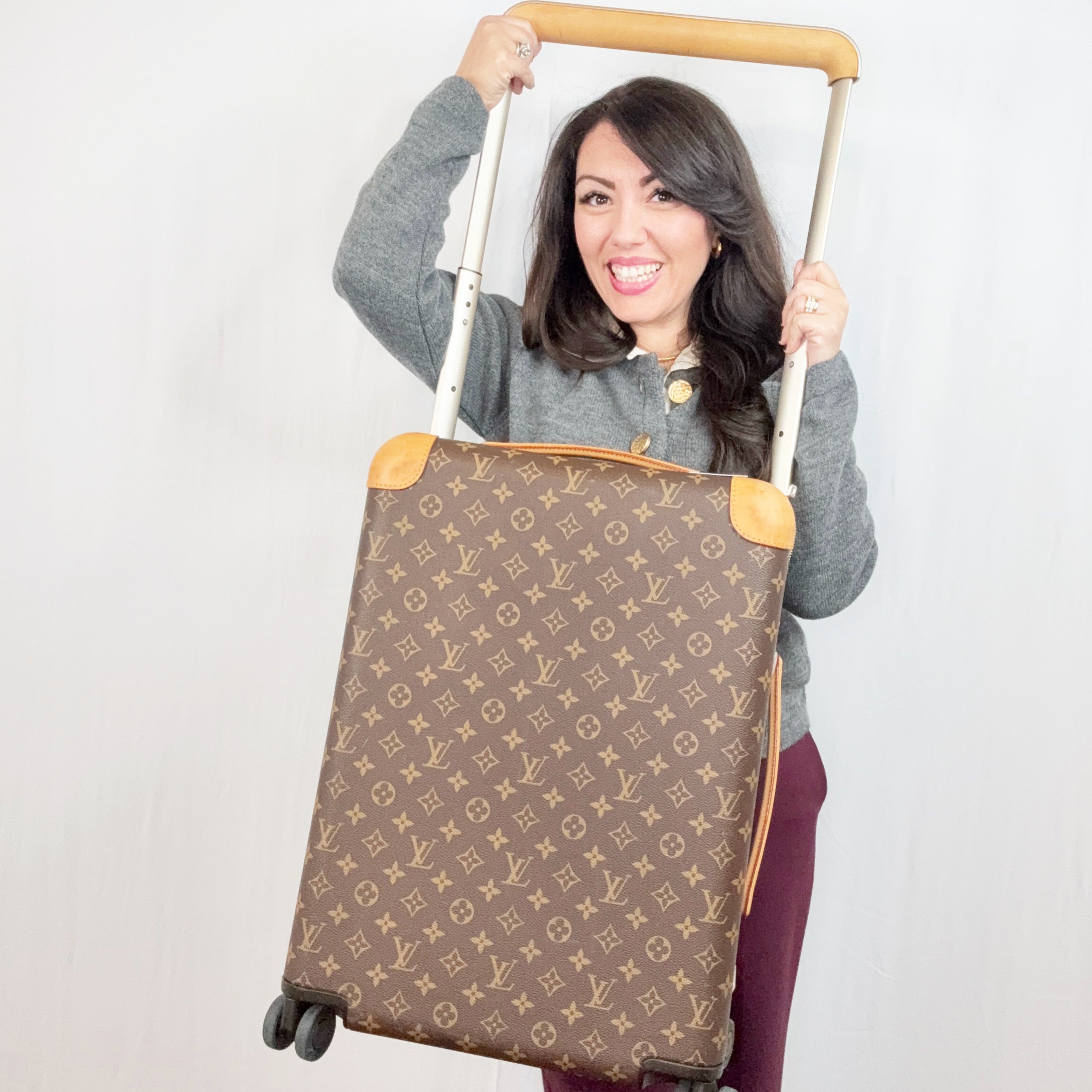 Louis Vuitton Monogram Trolley Horizon 55 Valigia con Ruote Beige