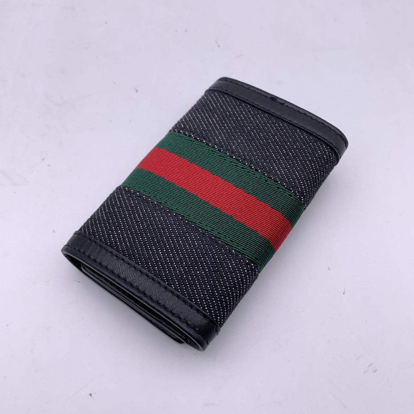 Gucci Black Denim Canvas and Leather Web 6 Key Case Holder Pouch – OPA  Vintage