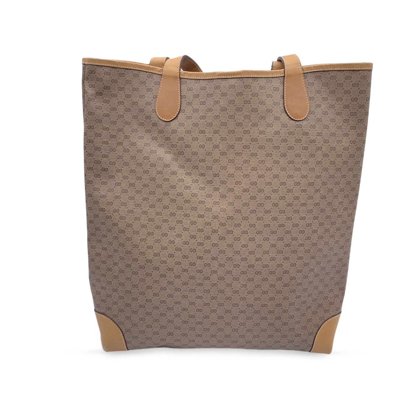 Gucci Vintage Beige Canvas GG Monogram Tote