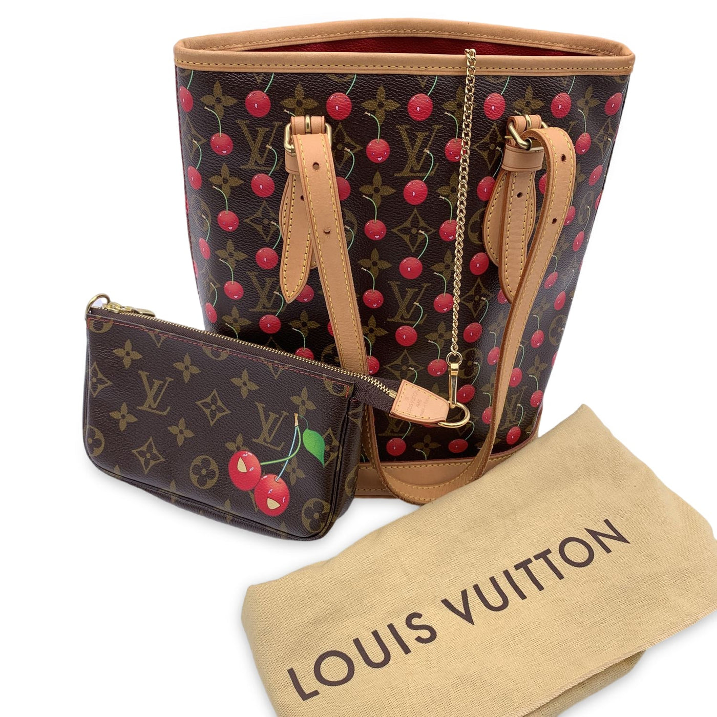 Louis Vuitton Bucket Bag Murakami Cerises Monogram in Canvas with Gold-tone  - US