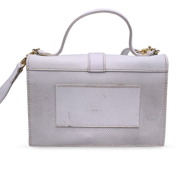 Fendi Vintage White Textured Leather Convertible Mini Handbag