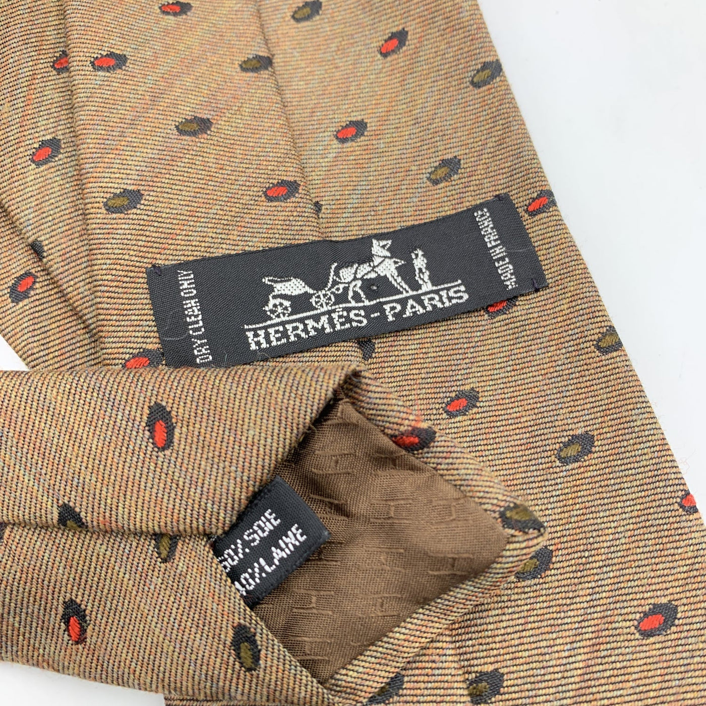 Hermes Paris Brown Silk Geometric Round Pattern Neck Tie – OPA Vintage