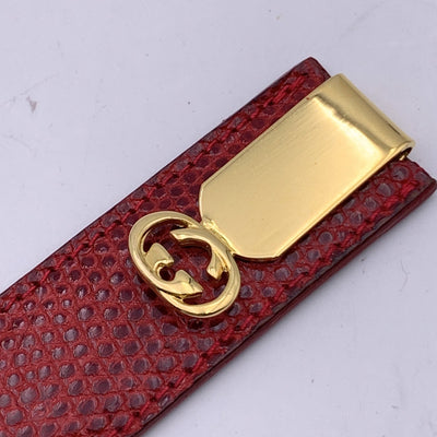 Gucci Vintage Gold Metal Logo Bookmark Letter Opener with Case
