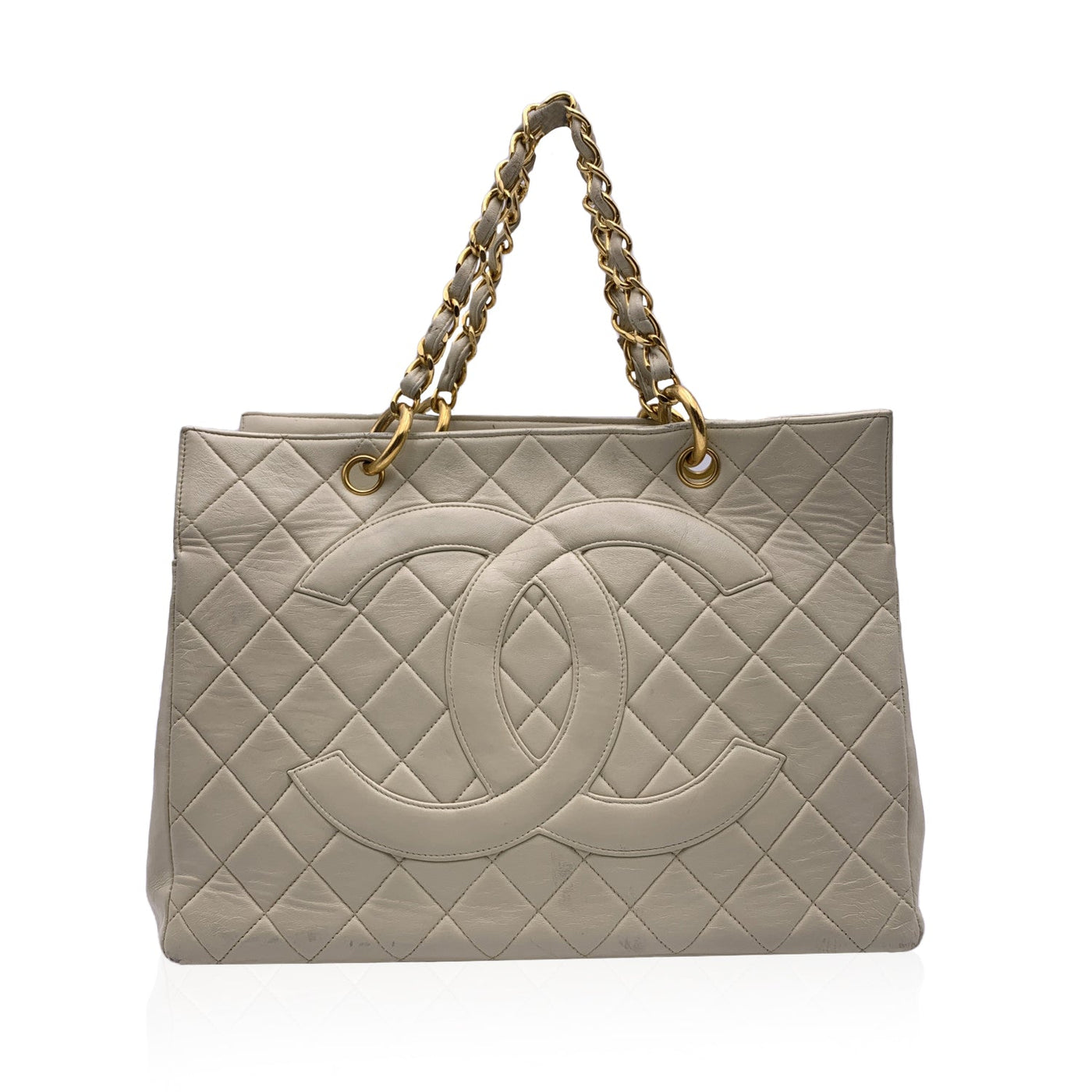 Chanel Vintage Beige Quilted Leather GST 1997 Grand Shopping Tote – OPA  Vintage