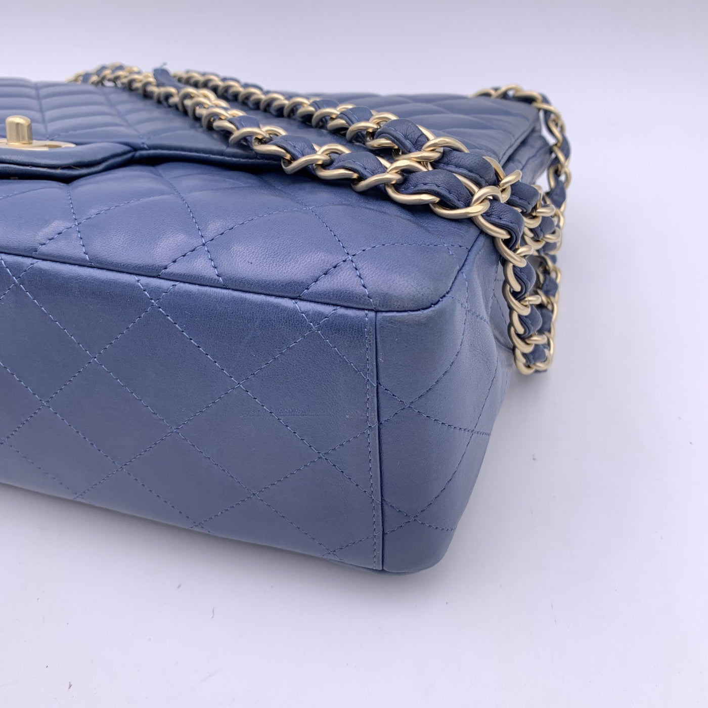Chanel Blue Quilted Leather Maxi Timeless Classic 2.55 Single Flap