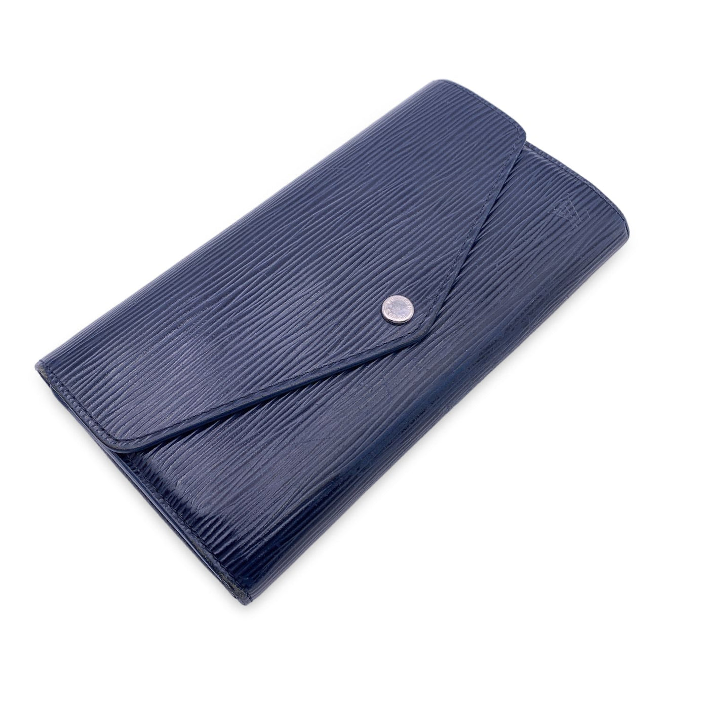 Louis Vuitton Blue Epi Leather Long Continental Sarah Wallet – OPA