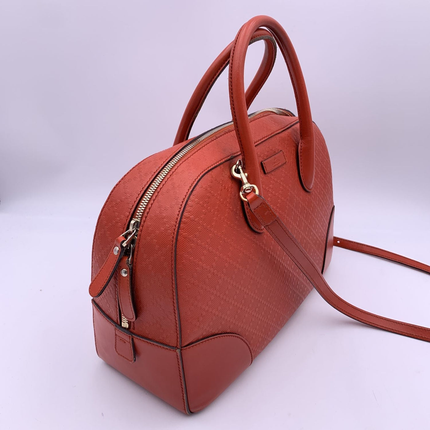 Gucci Red Diamante Bright Embossed Leather Bowling Bag – OPA Vintage