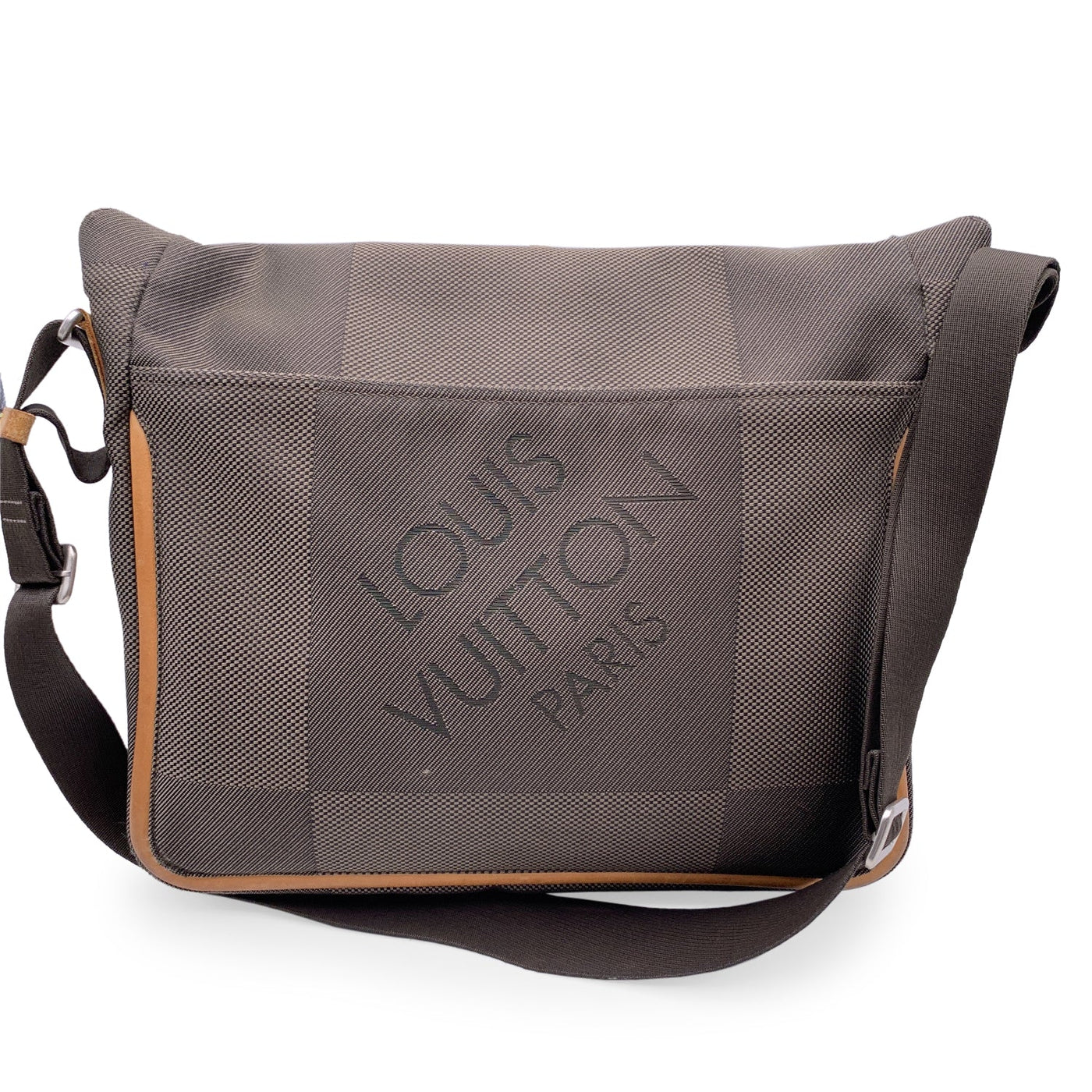 Terre damier geant messenger cloth satchel Louis Vuitton Black in