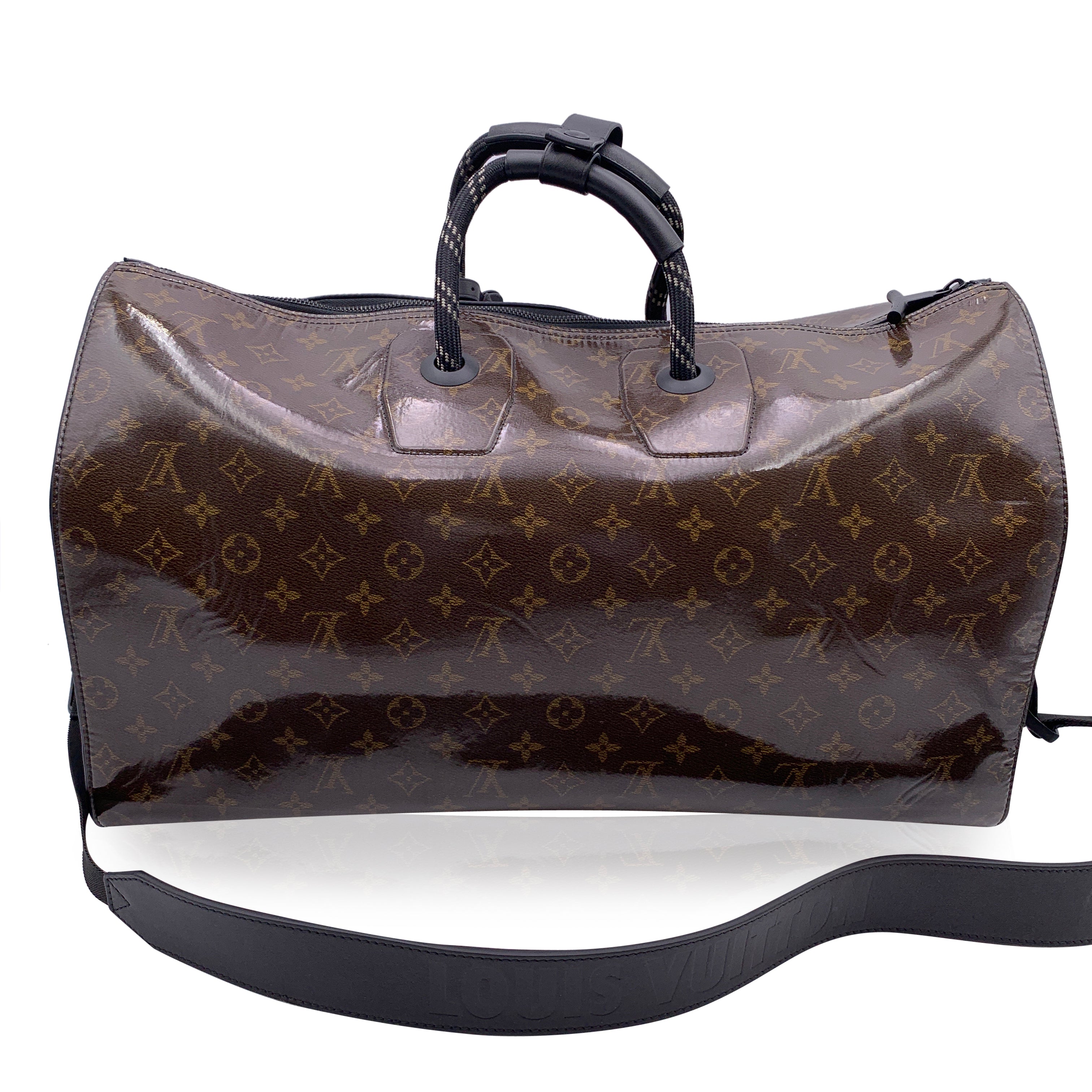 Louis Vuitton Monogram Glaze Keepall Bandouliere 50 Bag M43899 Black