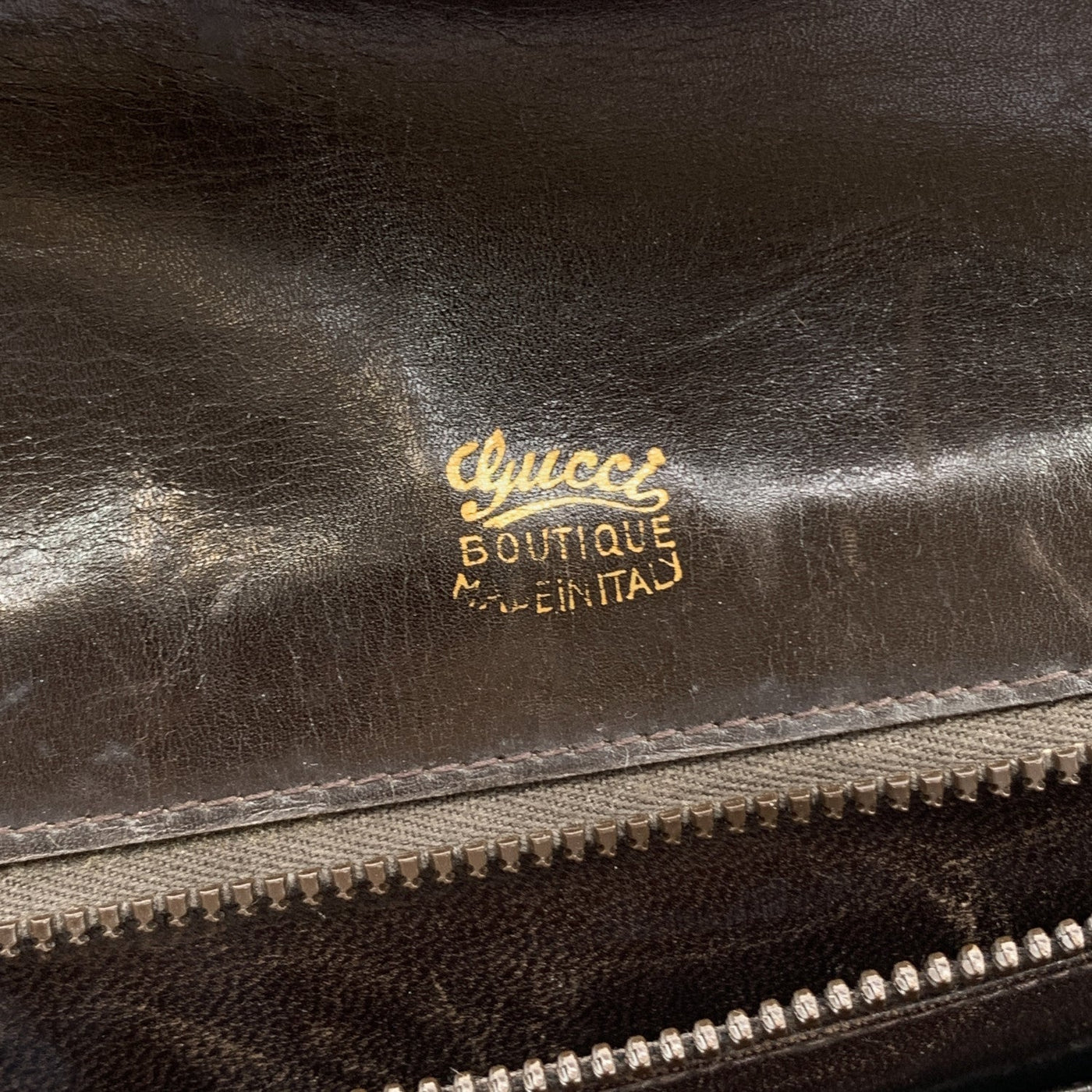 Gucci Vintage Brown Suede Flap Shoulder Bag with Enamel – OPA Vintage