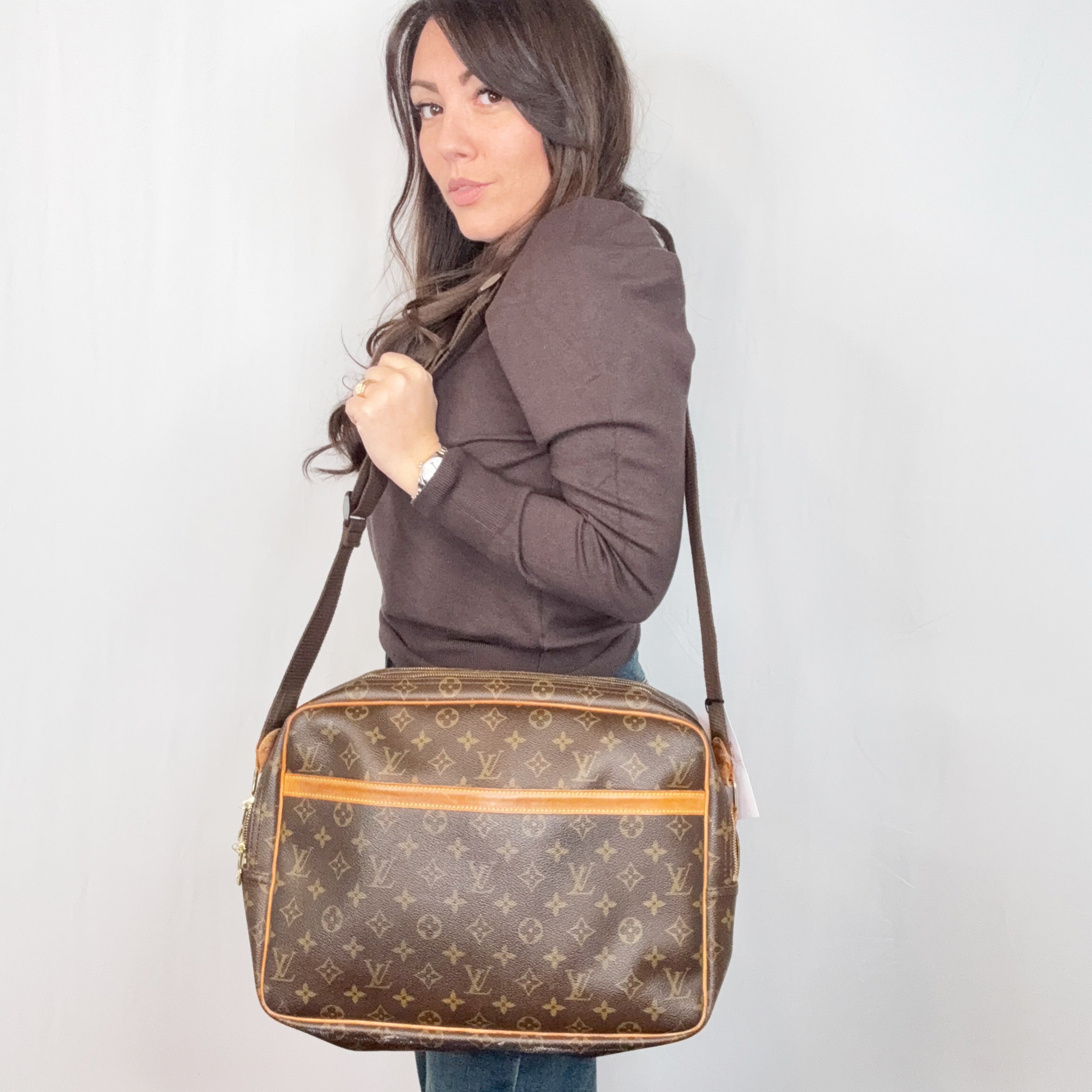 Borsa a tracolla Louis Vuitton Vintage Monogram Reporter GM