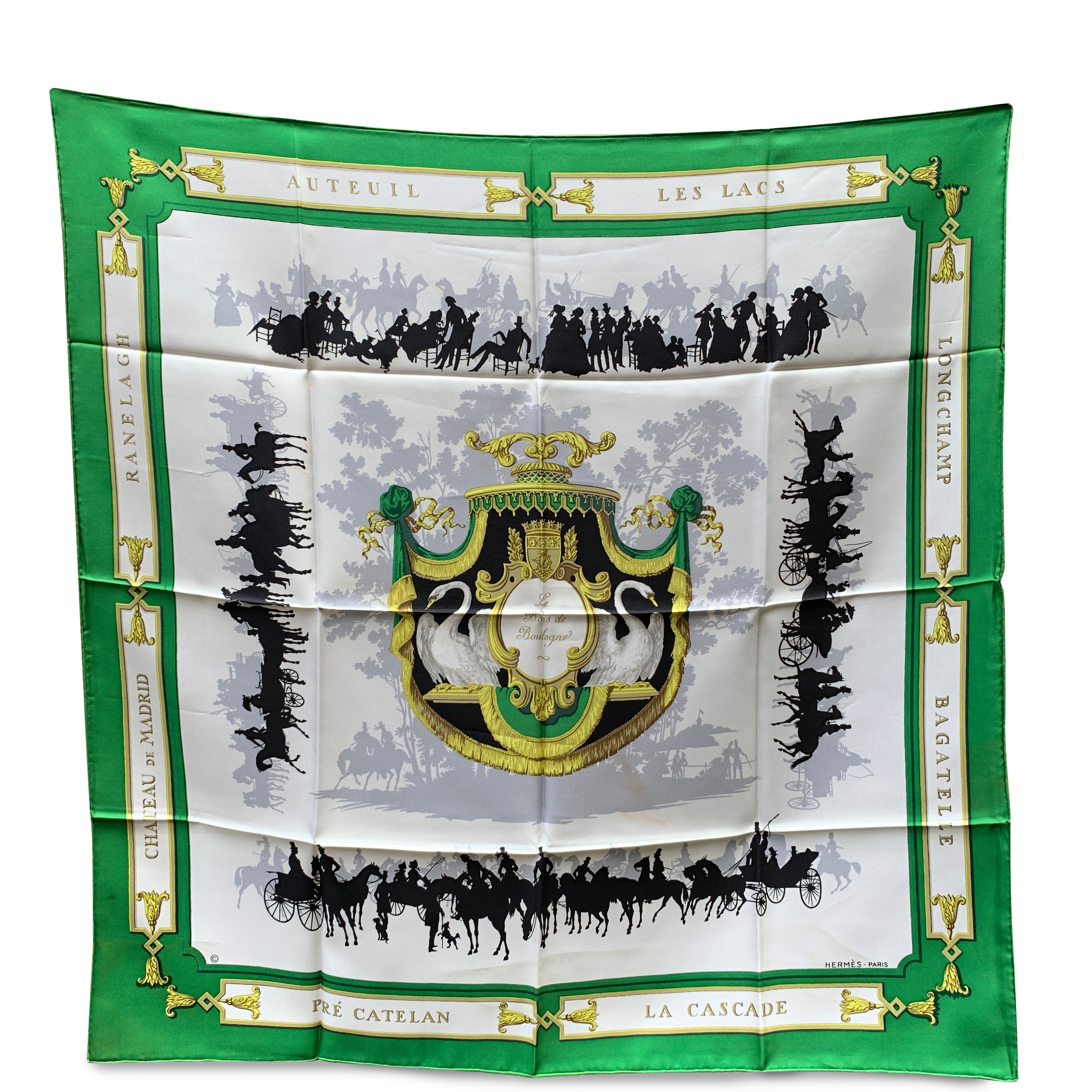 HERMES Scarves Le Bois De Boulogne