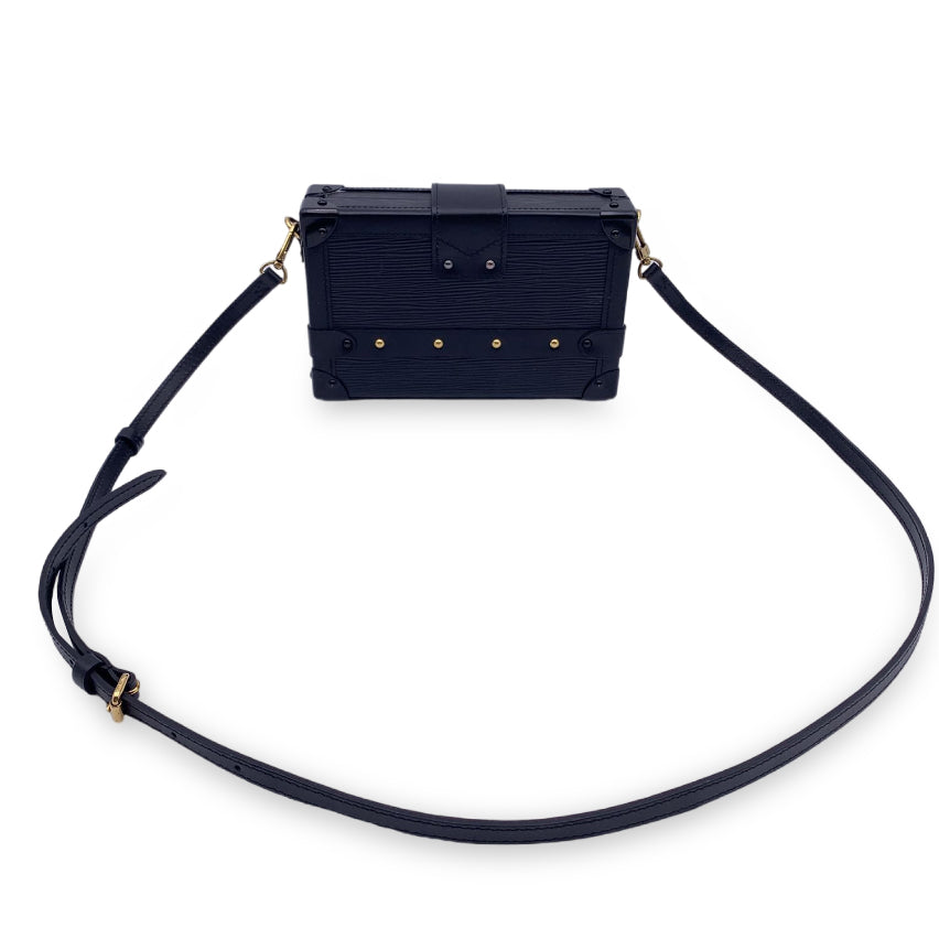 Louis Vuitton Petite Malle Epi Bag in Black and Metallic Gold Trim