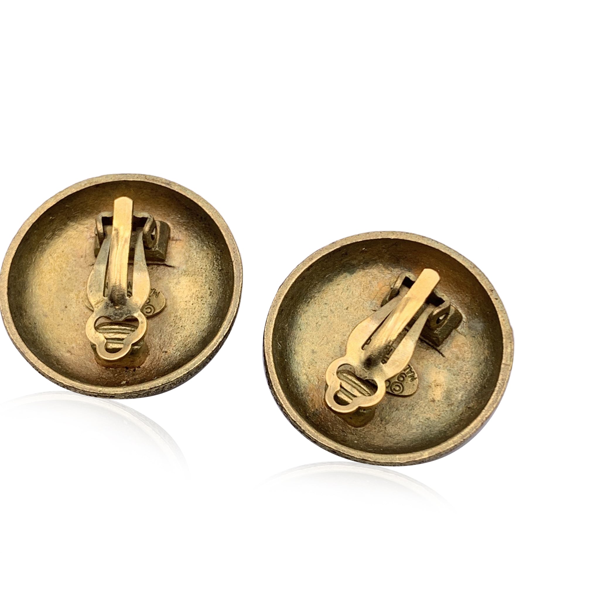 Chanel logo earings in store 14k gold