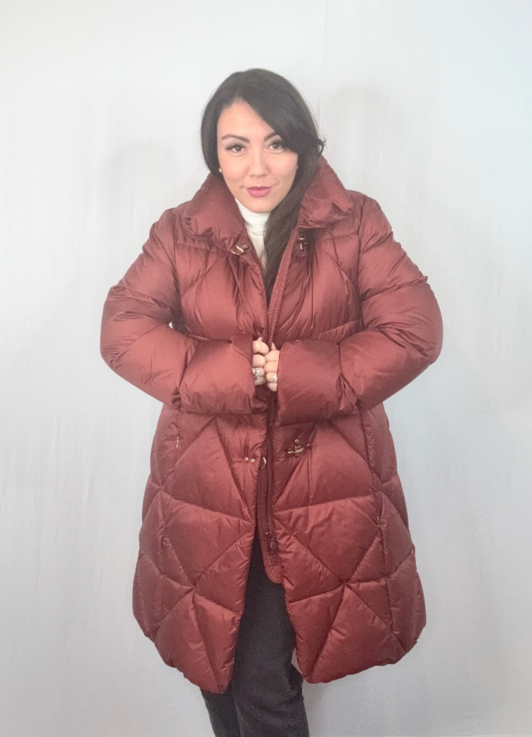 Fay Red Burgundy Nylon Padded Down Coat Size XXXL