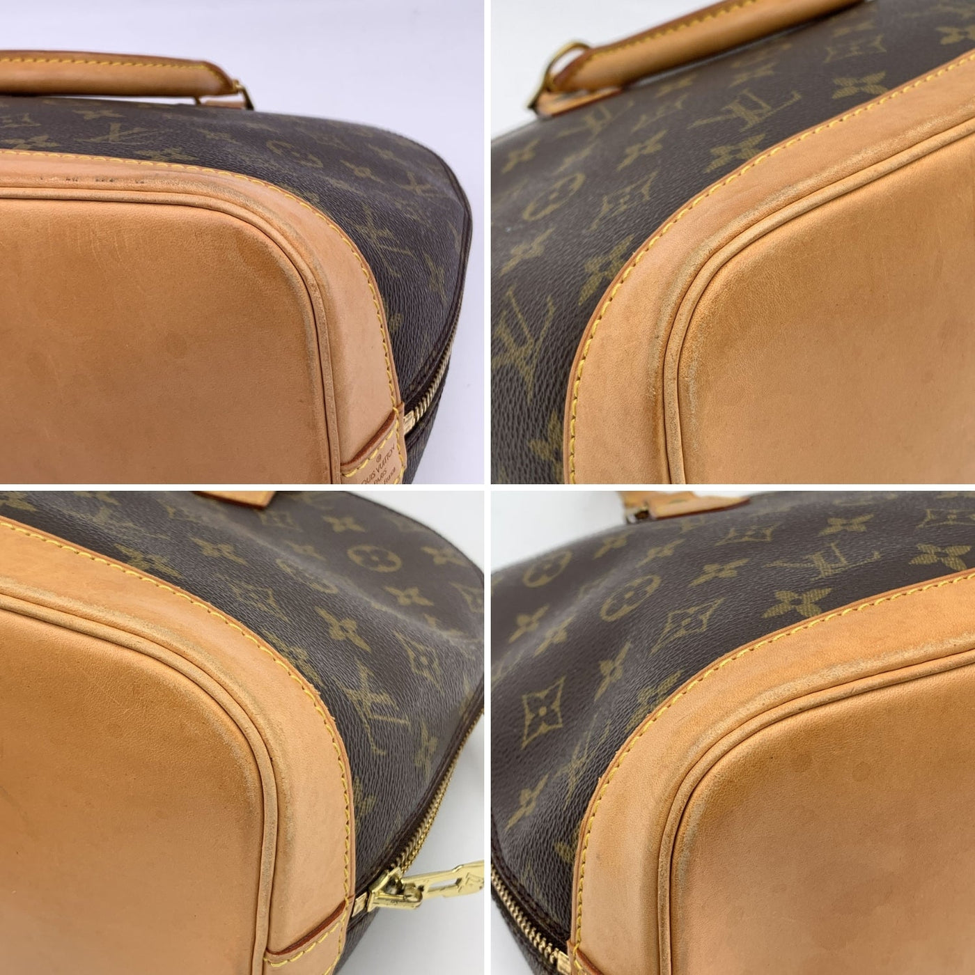 Louis Vuitton Alma Top Handle Bag Brown Canvas