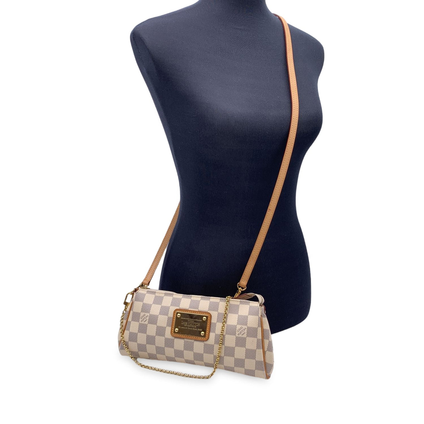 Louis Vuitton Damier Azur Canvas Pochette Eva Shoulder Bag – OPA Vintage