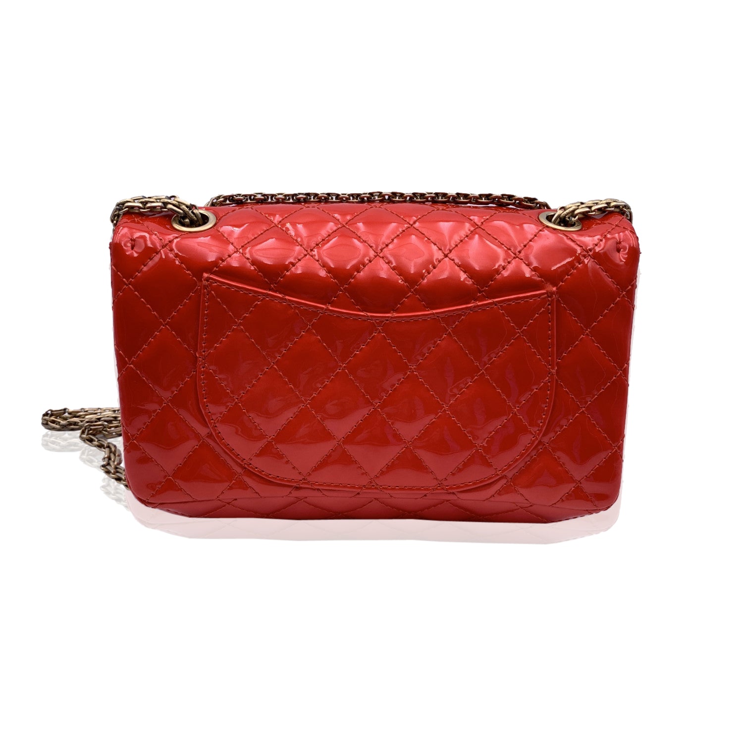 Chanel Red Quilted Patent Leather 2.55 Reissue Flap Accordion Bag