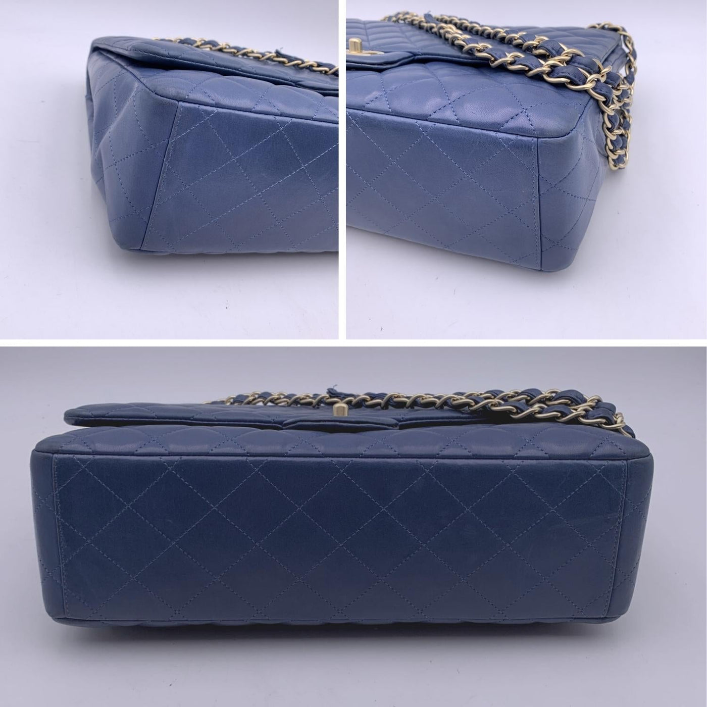 chanel classic flap bag blue
