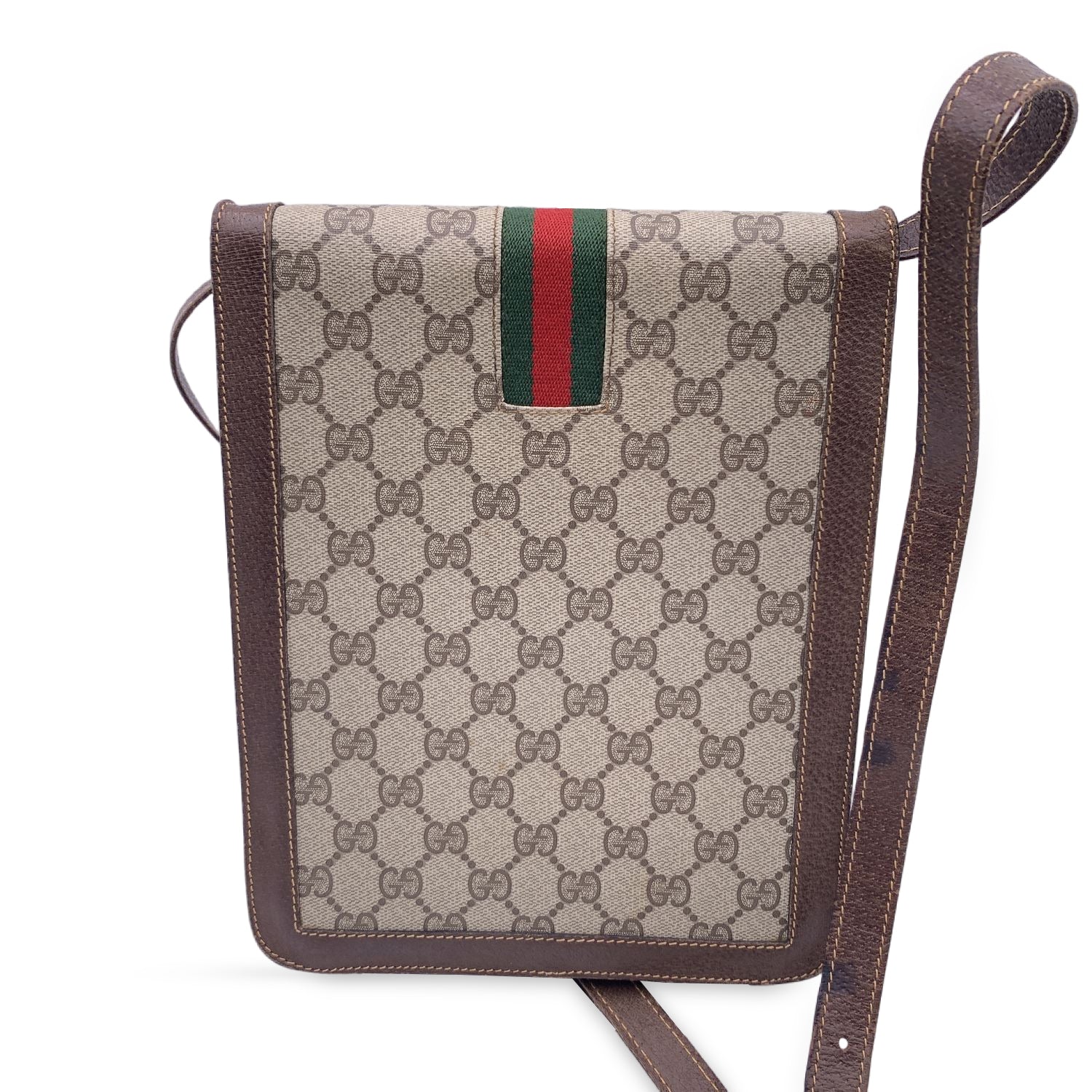 Gucci Vintage Monogram Canvas Vertical Shoulder Bag with Stripes – OPA  Vintage