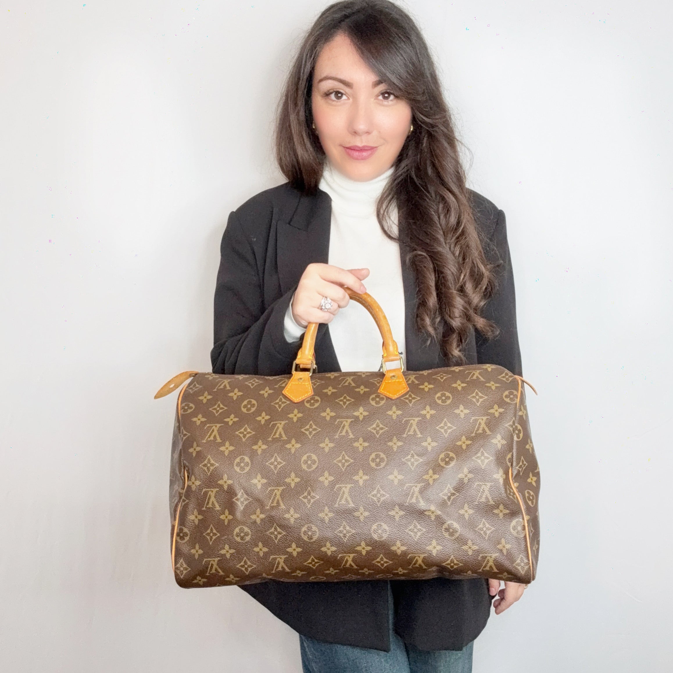 Borsa a tracolla Louis Vuitton Vintage Canvas Monogram Speedy 40